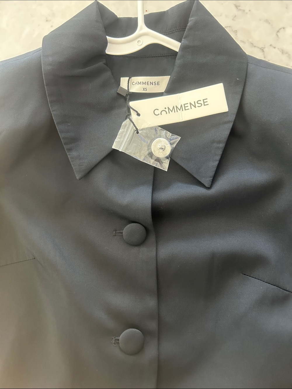 Commense Blue Button Front Jacket - Picture 6 of 7